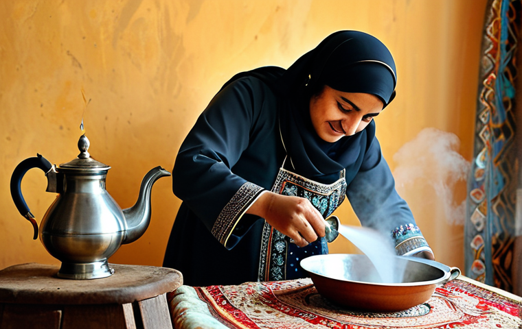 쿠웨이트 전통 허브티 - Modern Kuwaiti Herbal Tea Shop**

"A bright and airy Kuwaiti herbal tea shop, featuring shelves stoc...